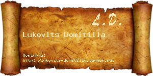 Lukovits Domitilla névjegykártya